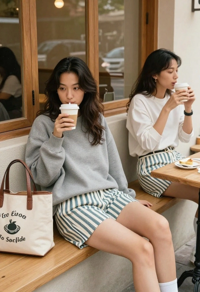 15 Striped Shorts Outfit Ideas for Women That Don't Add Width - 12. Cute and Comfy 1