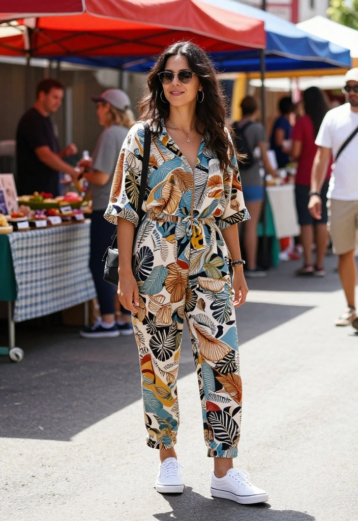 15 White Vans Outfit Ideas for Women That Dress Them Up or Down - 7. Relaxed Jumpsuit with White Vans 1