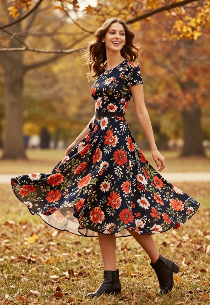 15 Women Outfit Botines Negras Cortas Ideas That Show Off - 2. Feminine Flare with Midi Skirts 1