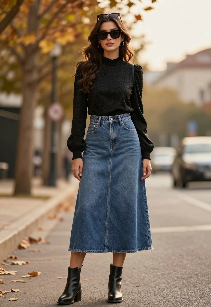 15 Women Outfit Botines Negras Cortas Ideas That Show Off - 5. Vintage Denim with a Modern Twist 1