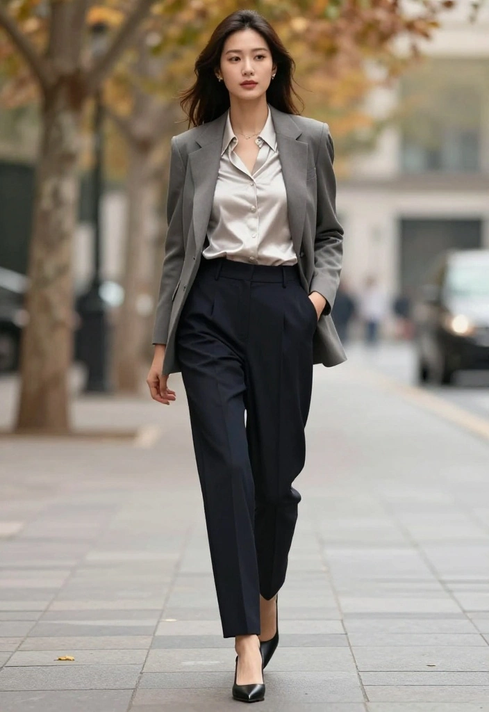 15 Women Outfit Botines Negras Cortas Ideas That Show Off - 8. Tailored Trousers for a Polished Look 1